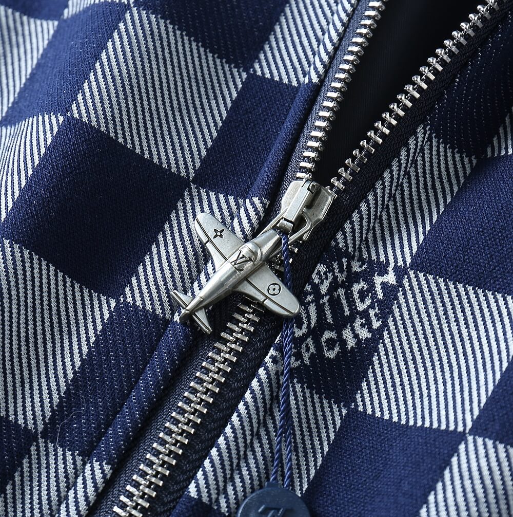 Checker Pattern Casual Bomber Jacket