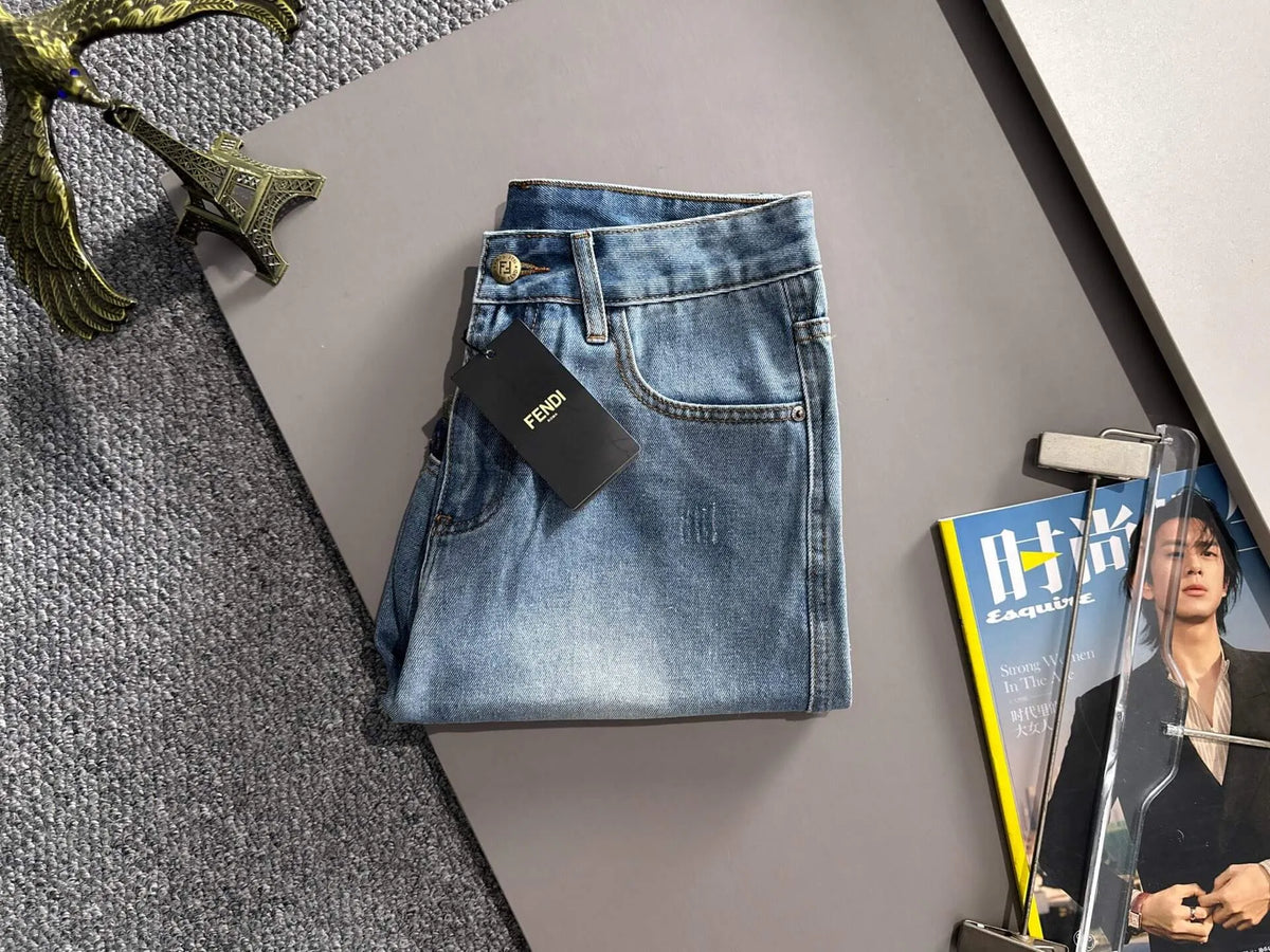 Patchwork Trim Distressed Denim Shorts
