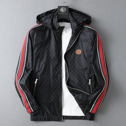 Stripe Casual Hooded Jacket