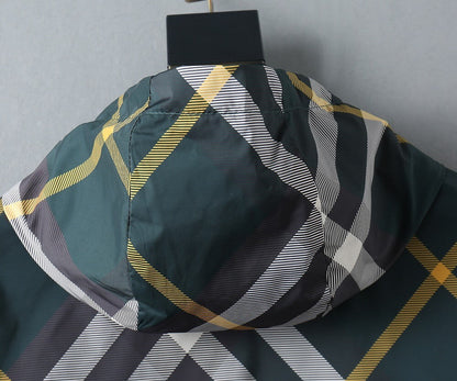 Plaid Lined Reversible Hooded Zip‑Up Jacket