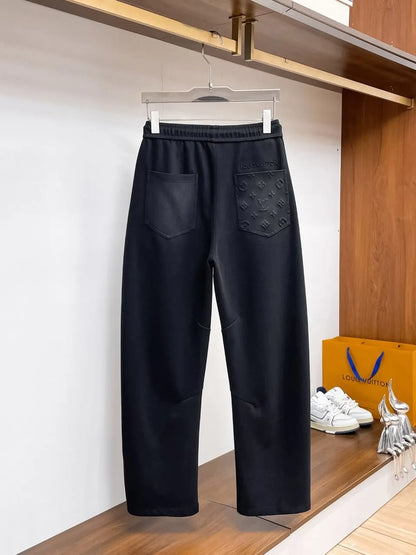 Debossed Logo Seam Stitching Pants