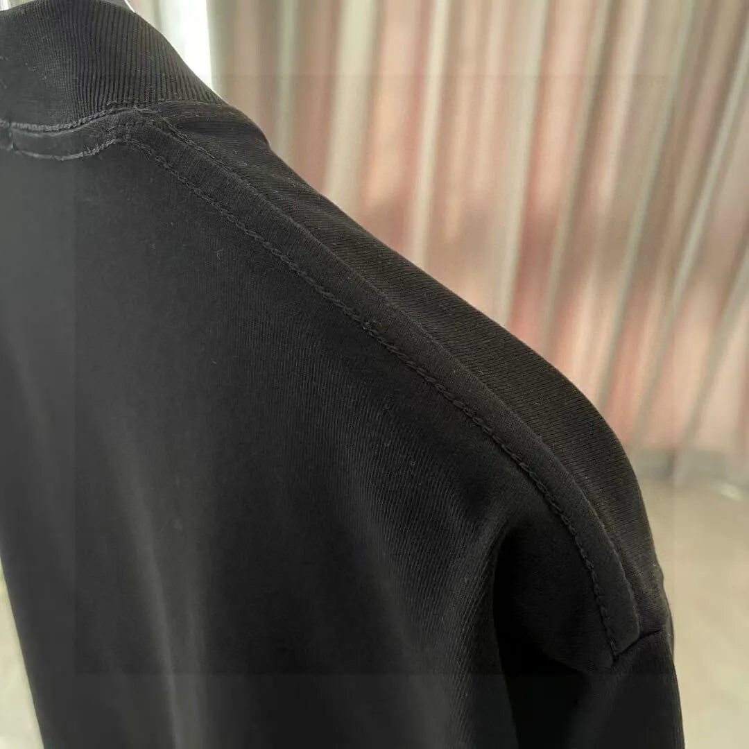 Contrast Logo Crew Neck Casual T‑Shirt