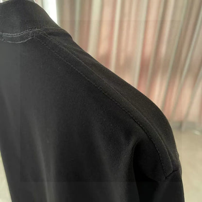 Contrast Logo Crew Neck Casual T‑Shirt