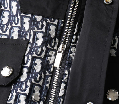 Mixed Print Cargo Pocket Jacket