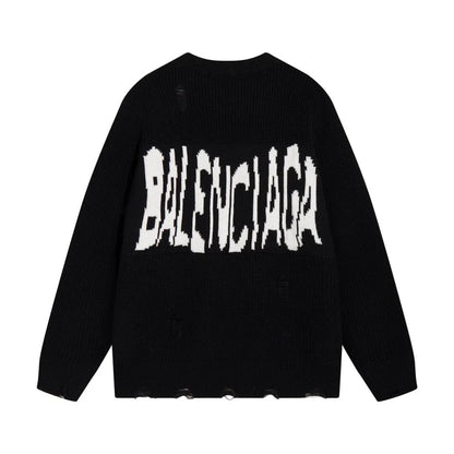 Distressed Logo Crewneck Sweater
