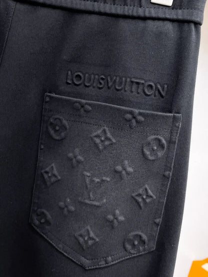 Debossed Logo Seam Stitching Pants