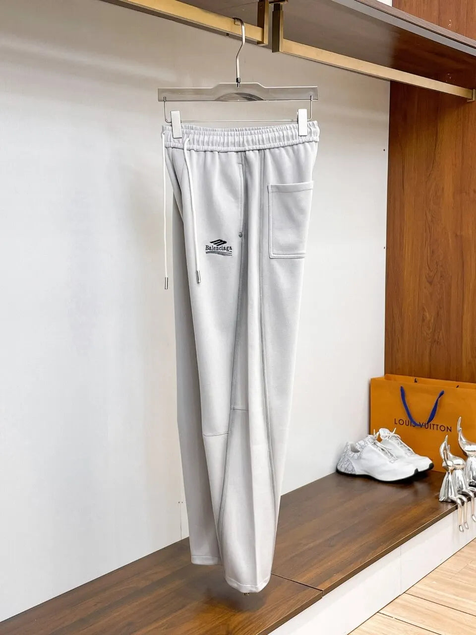 Chest Small Logo Seam‑Spliced Pants