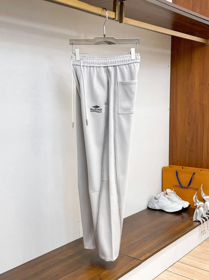 Chest Small Logo Seam‑Spliced Pants