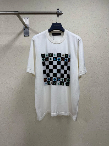 Checkerboard Knit T-shirt