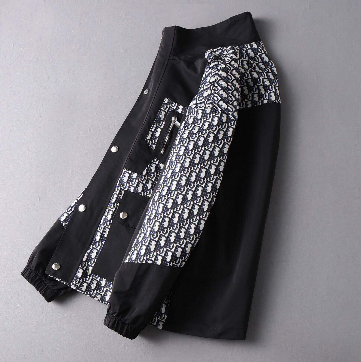 Mixed Print Cargo Pocket Jacket