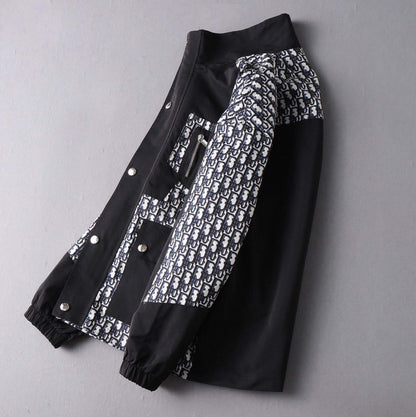 Mixed Print Cargo Pocket Jacket