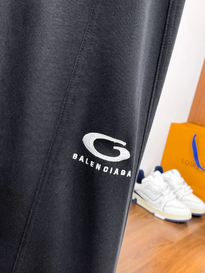 Side Circular Logo Embroidery Pants