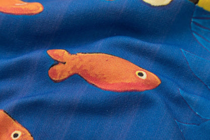 Kitten and Fish Print Sweatshirt