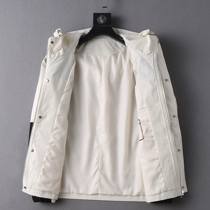 Contrast Panel Sporty Hooded Jacket