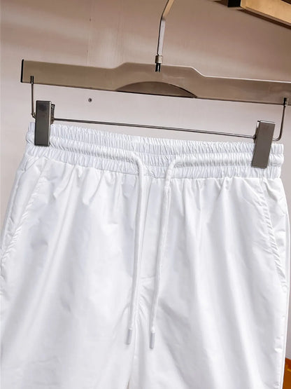Contrast Logo Embroidered Casual Shorts