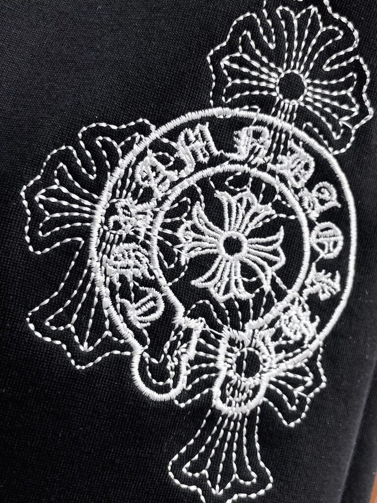 Cross‑Graphic Print Drawstring Shorts