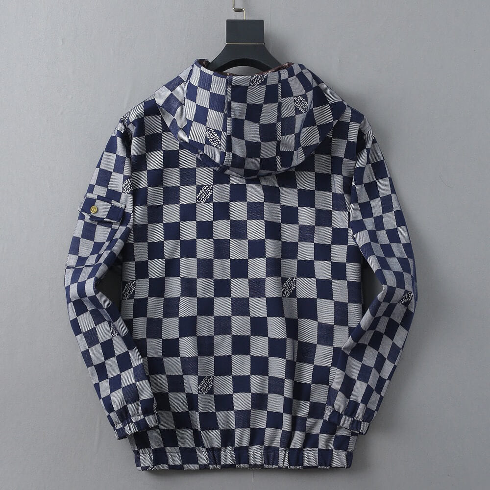 Plaid Pattern Casual Hooded Jacket