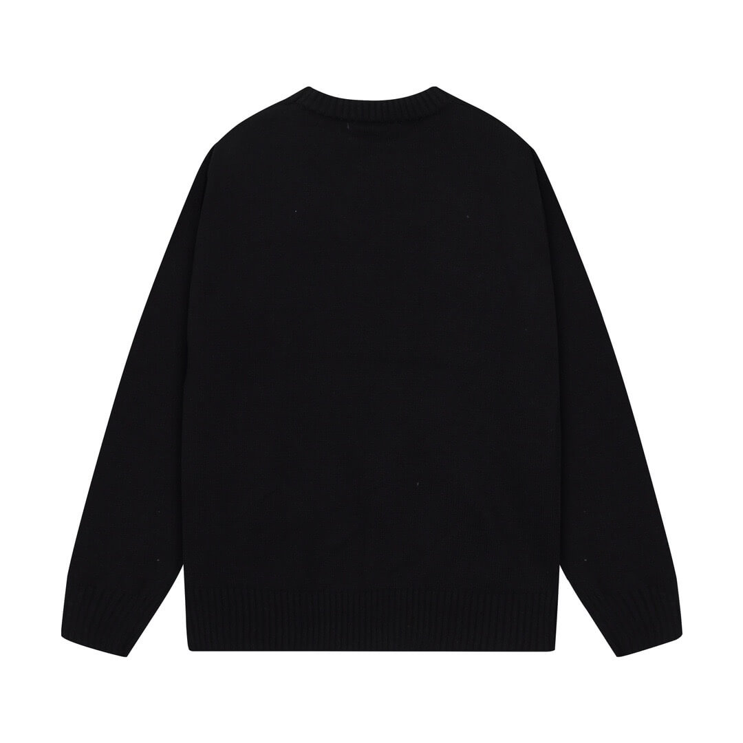 Chest Logo Black Crewneck Sweater