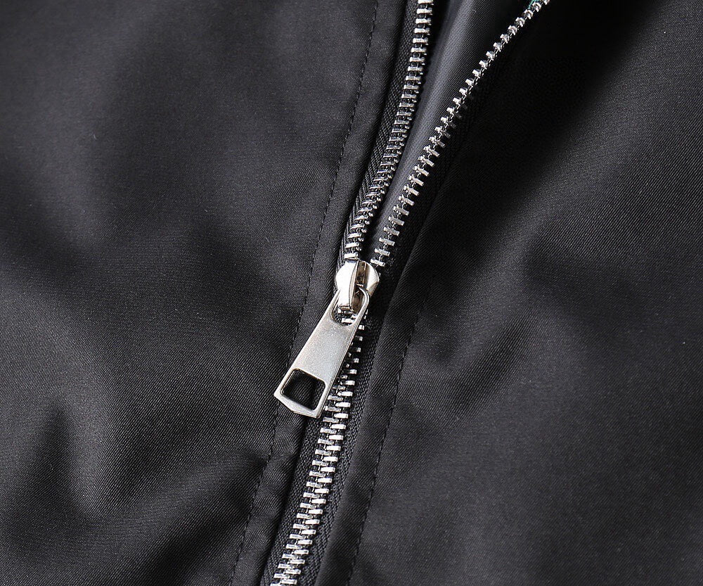 Embroidered Stand Collar Bomber Jacket