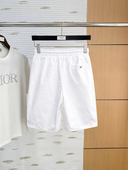 Contrast Logo Embroidered Casual Shorts