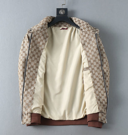Jacquard Pattern Casual Bomber Jacket