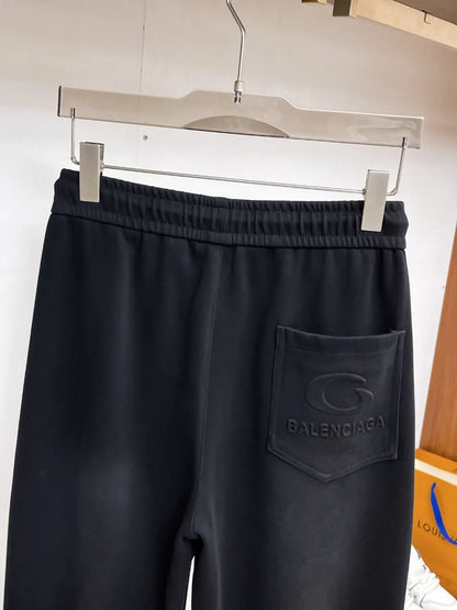 Side Circular Logo Embroidery Pants