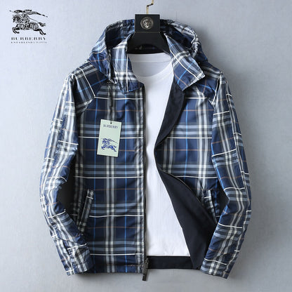 Plaid Lined Casual Hooded Jacket