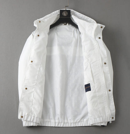 Button Placket Hooded Utility Jacket