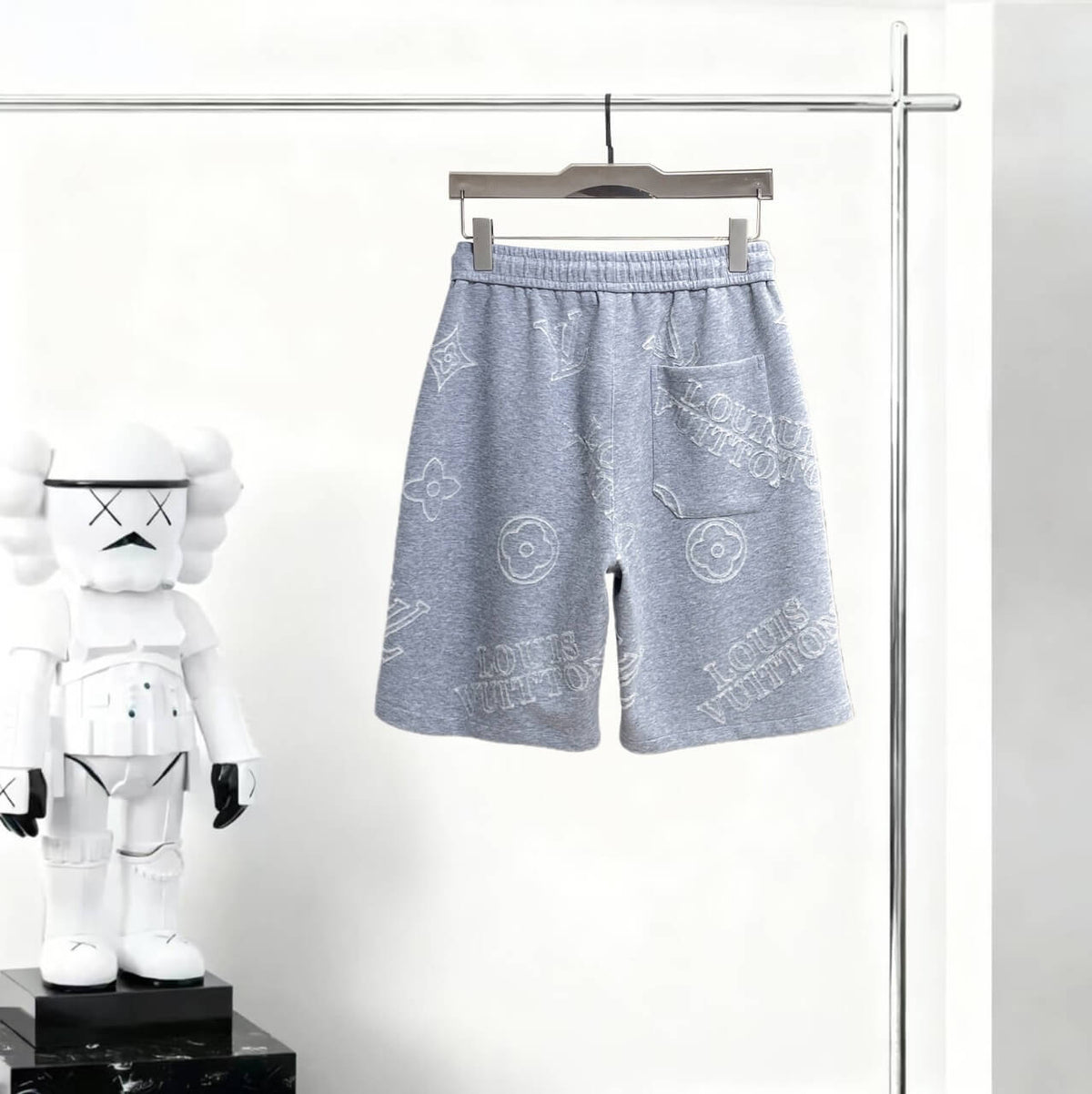 Monogram Print Casual Terry Short