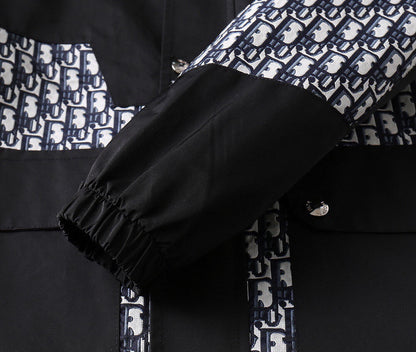 Mixed Print Cargo Pocket Jacket
