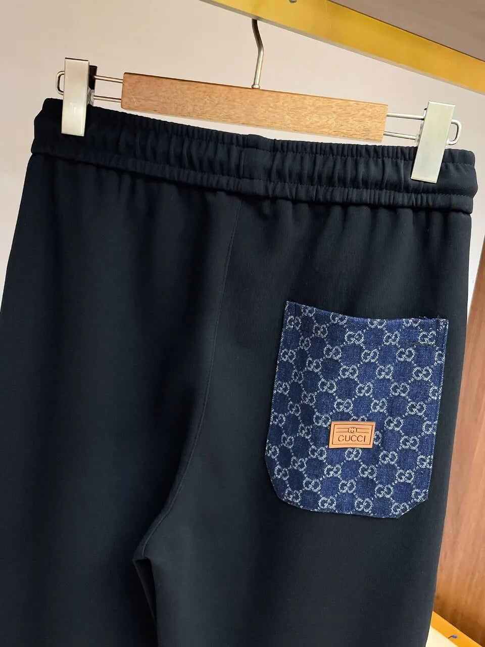Jacquard Patch Pocket Logo Straight Pants