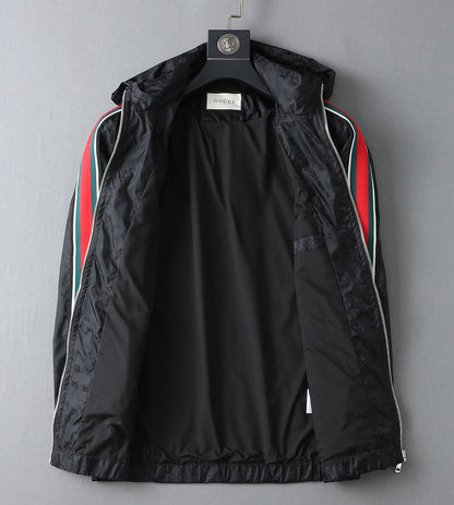 Stripe Casual Hooded Jacket