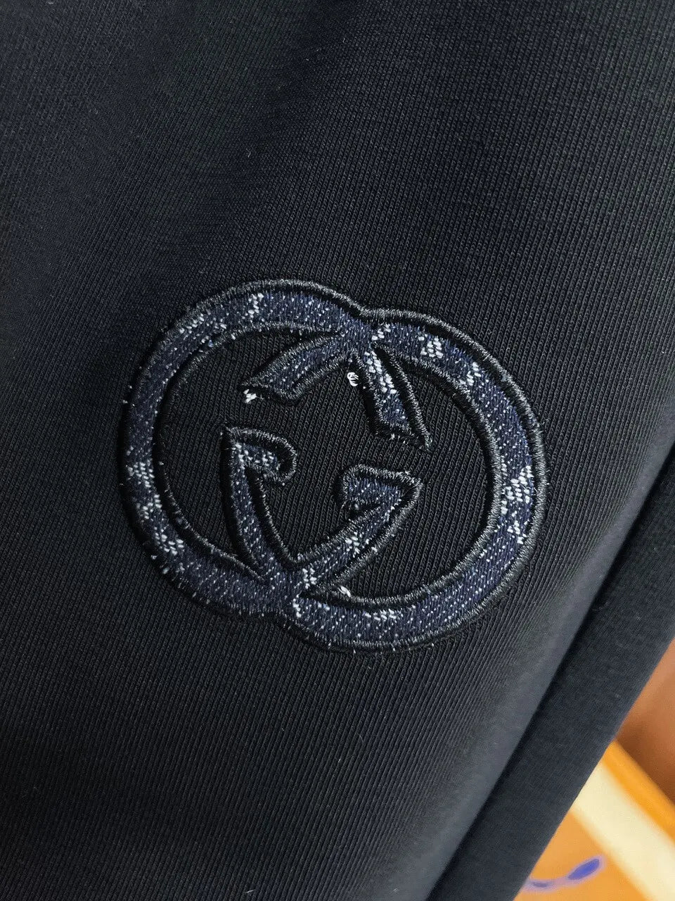 Jacquard Patch Pocket Logo Straight Pants
