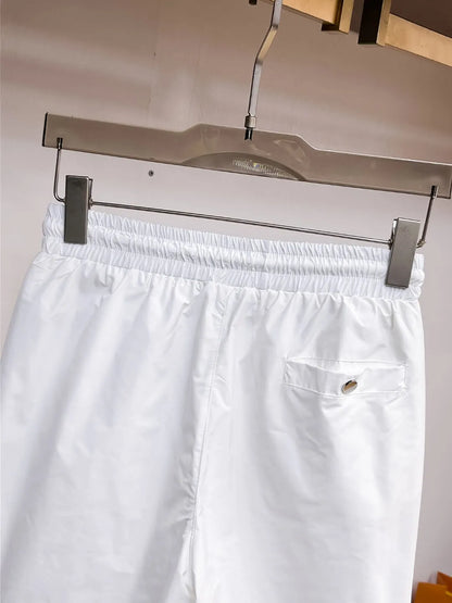 Contrast Logo Embroidered Casual Shorts