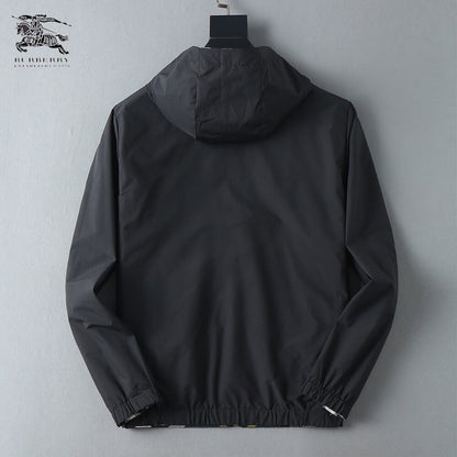 Plaid Lined Reversible Hooded Zip‑Up Jacket