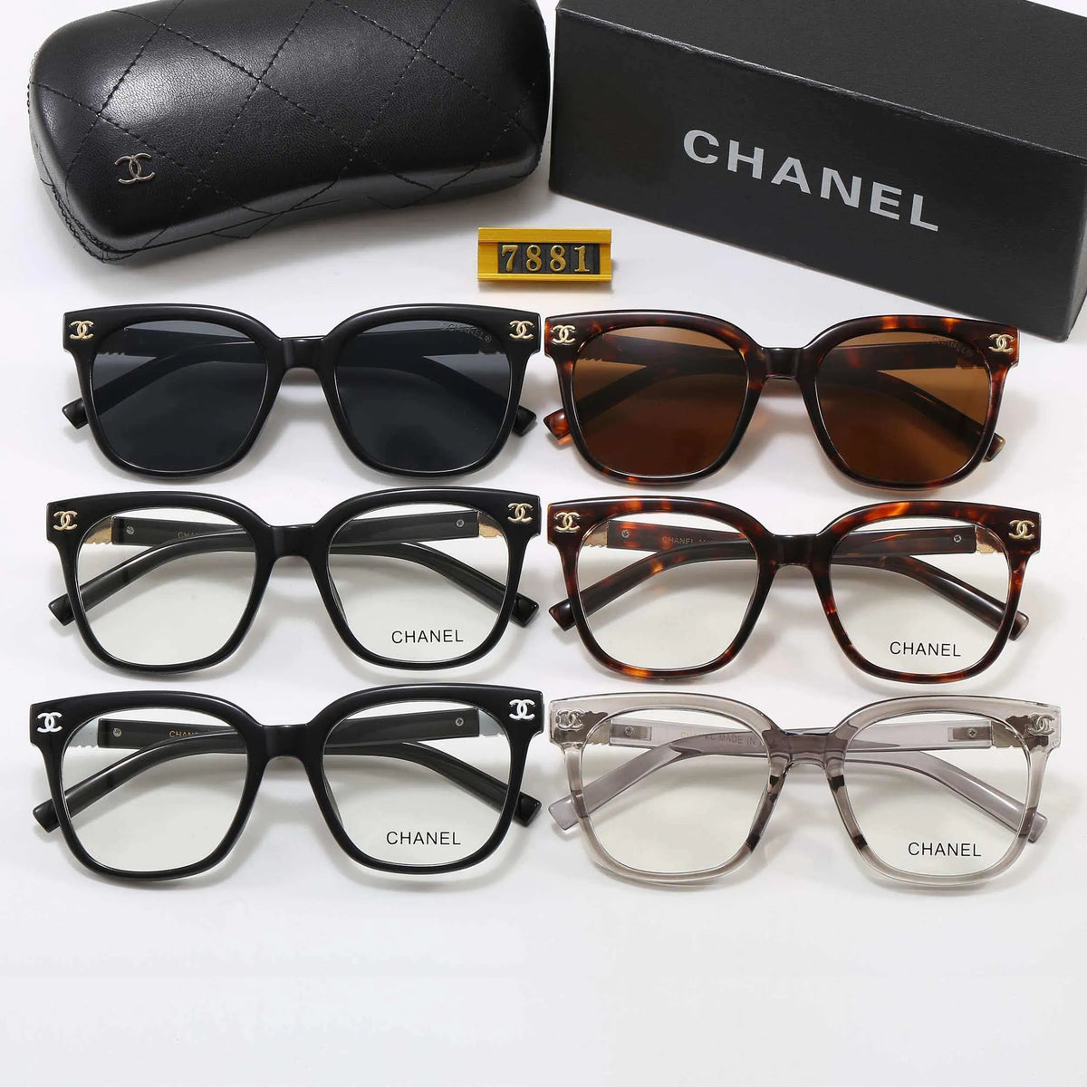 Double C Logo Square Round sunglasses