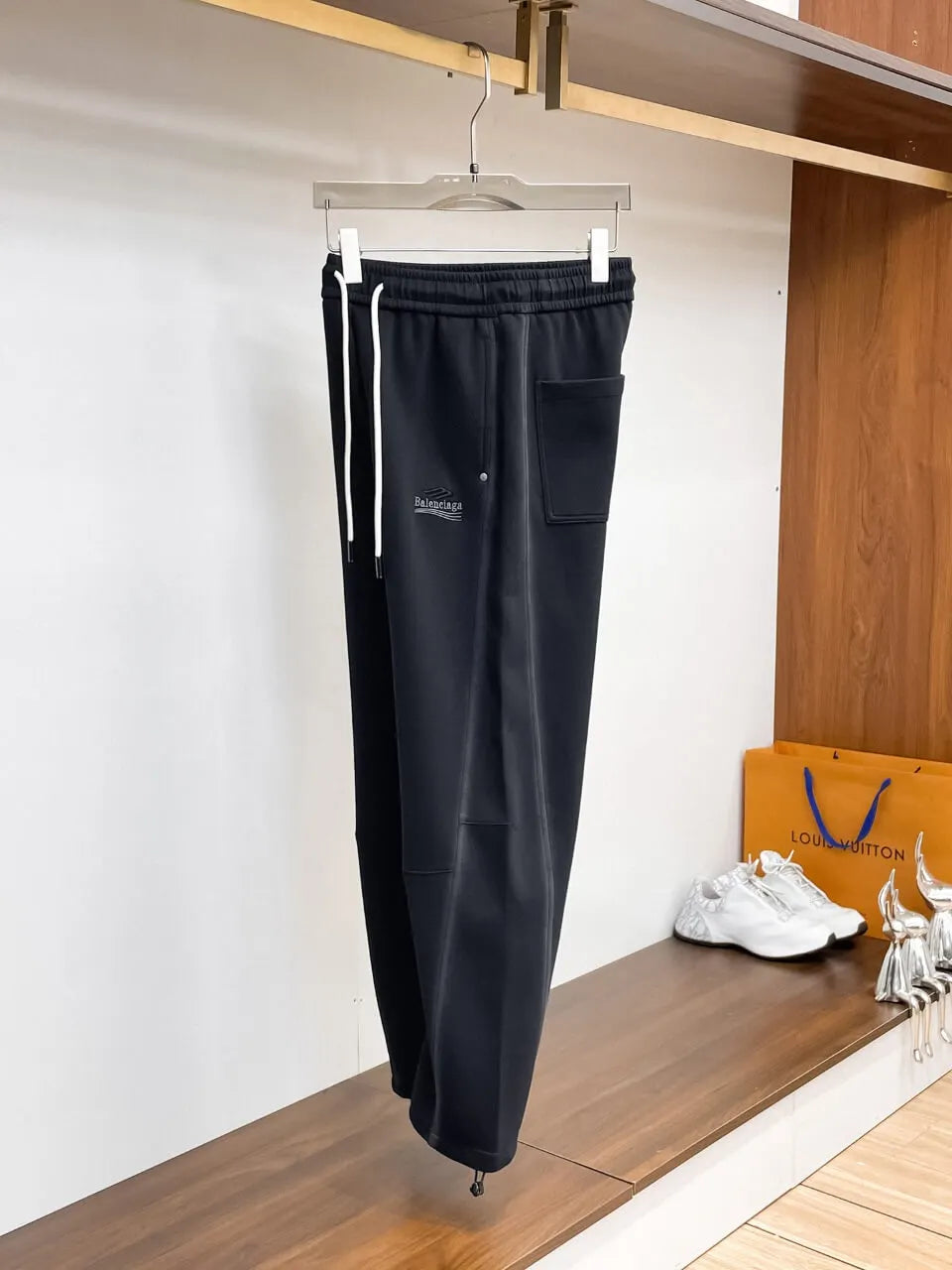 Chest Small Logo Seam‑Spliced Pants