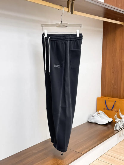 Chest Small Logo Seam‑Spliced Pants
