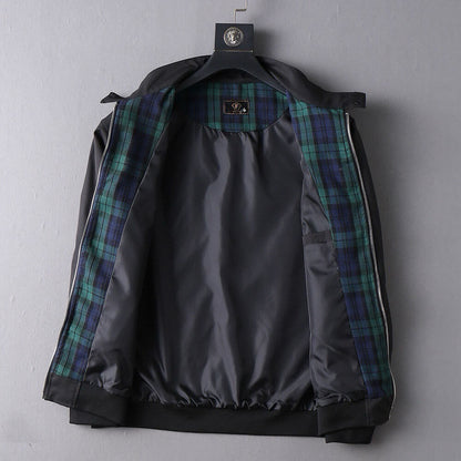 Embroidered Stand Collar Bomber Jacket