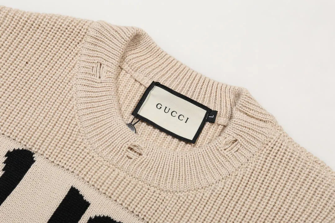 Distressed Logo Crewneck Sweater