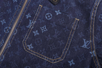 All-Over Print Denim Workwear Jacket