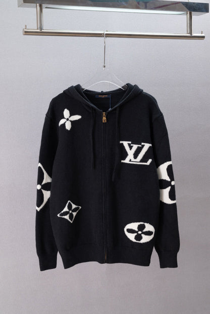 New Knit Hooded Cardigan Sweater