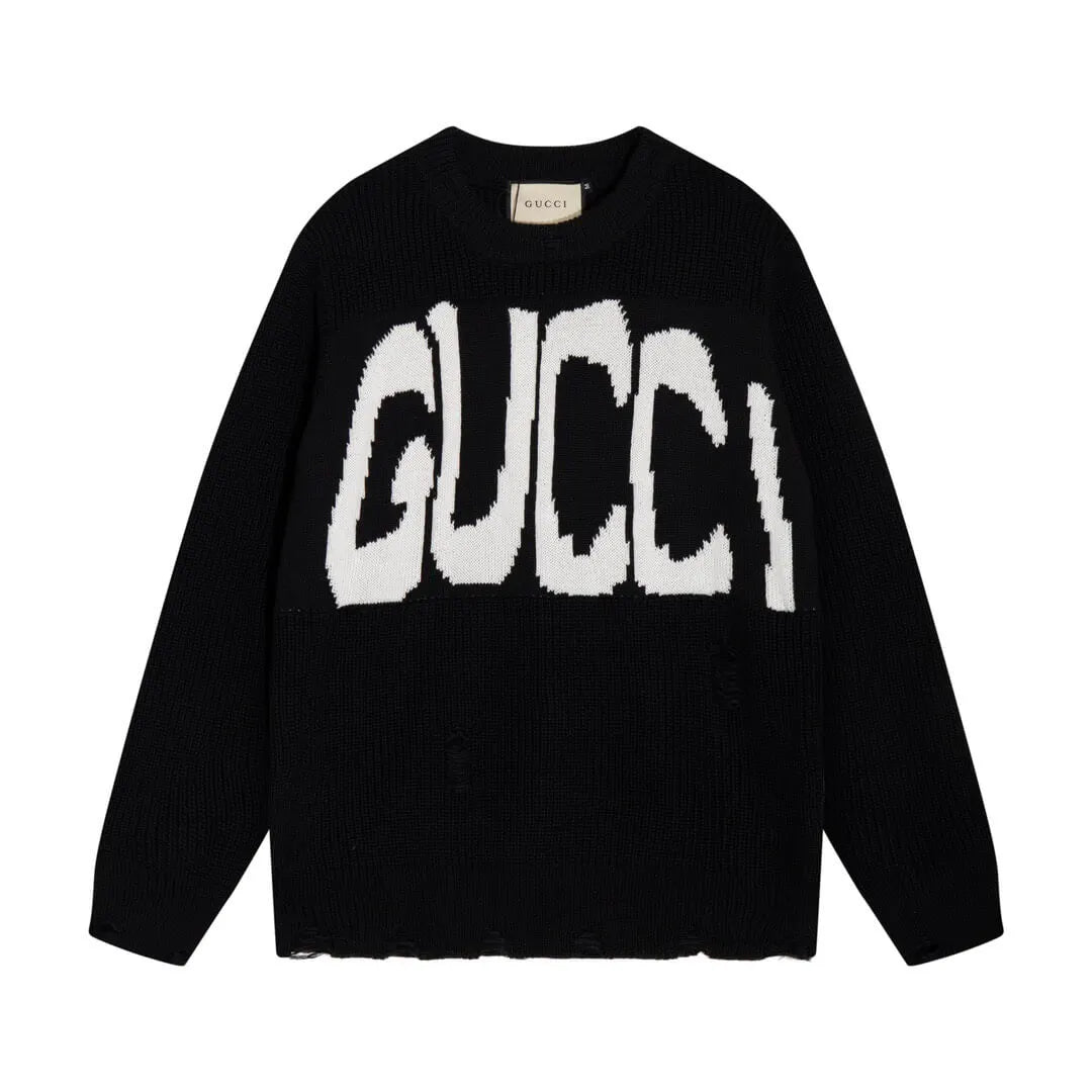 Distressed Logo Crewneck Sweater
