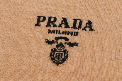 Crest Logo Striped Trim Sweater