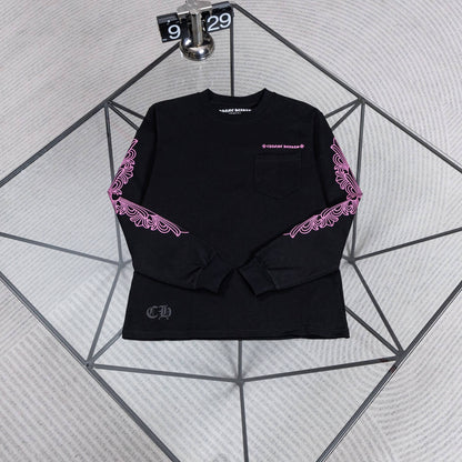 Black & Pink Floral Sanskrit Sweatshirt