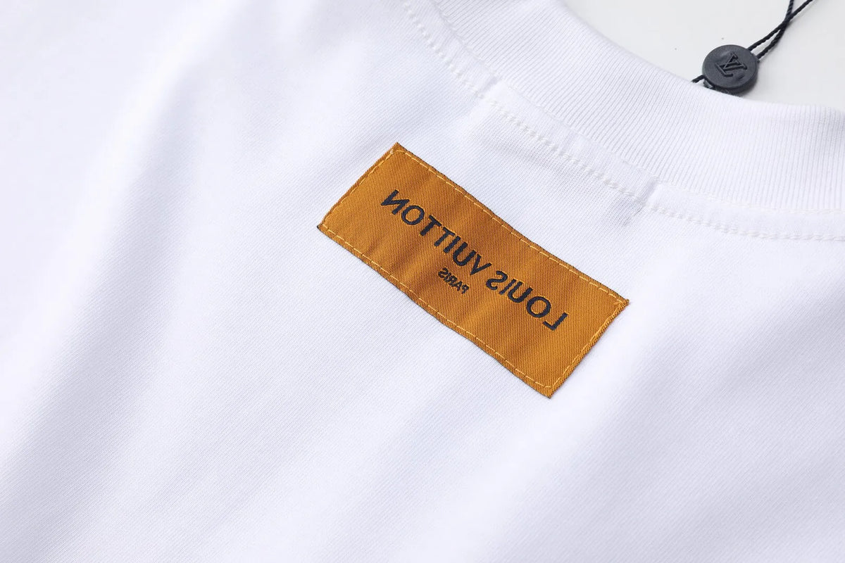 Blue Circular Logo Letter T-Shirt