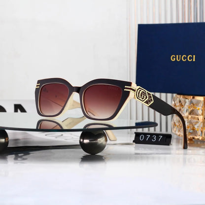 Metal Logo Square Sunglasses