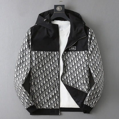 Monogram Spliced Hooded Jacket
