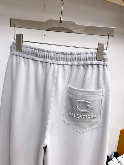 Side Circular Logo Embroidery Pants