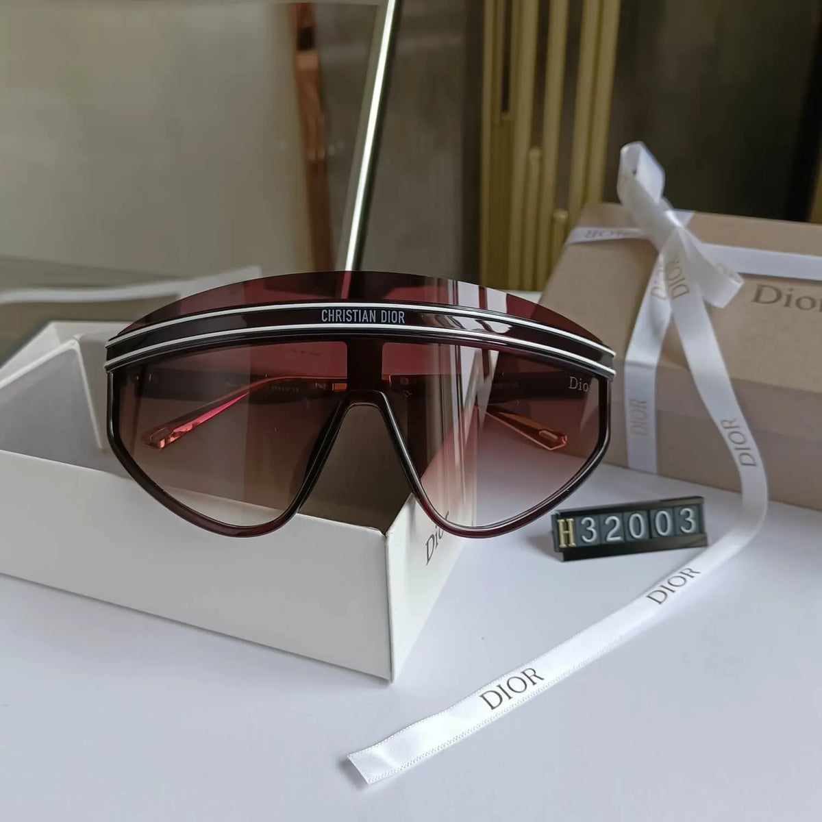 One-piece Aviator Shield Sunglasses